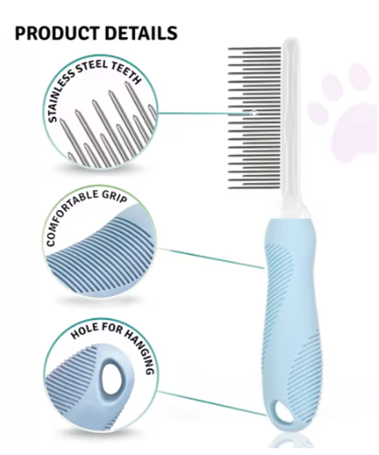 Pet Grooming Needle Comb for Cleaning Fur (Single Piece)